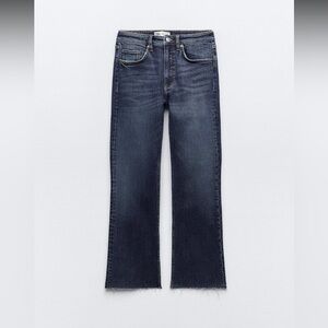 Zara Midrise Cropped Flare Jeans